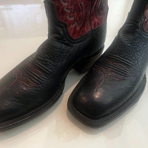 LUCCHESE - NEW Mens 10 1/2 D Western Boots, Black Sheep Horseman model